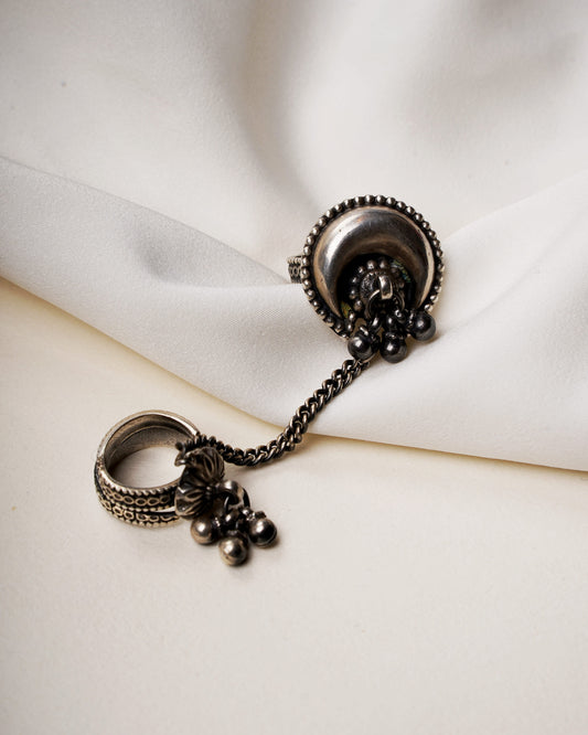 925 Silver Ring|Silver Ghungroo Charm Ring
