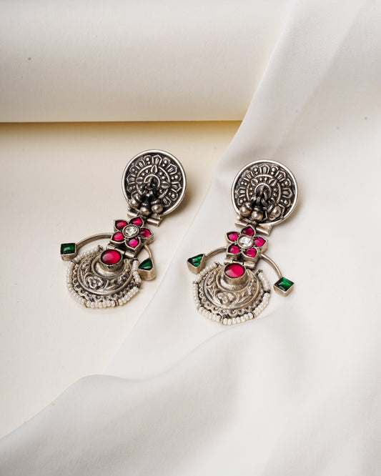 925 Silver Earrings| Silver Anokhi Fusion Earrings
