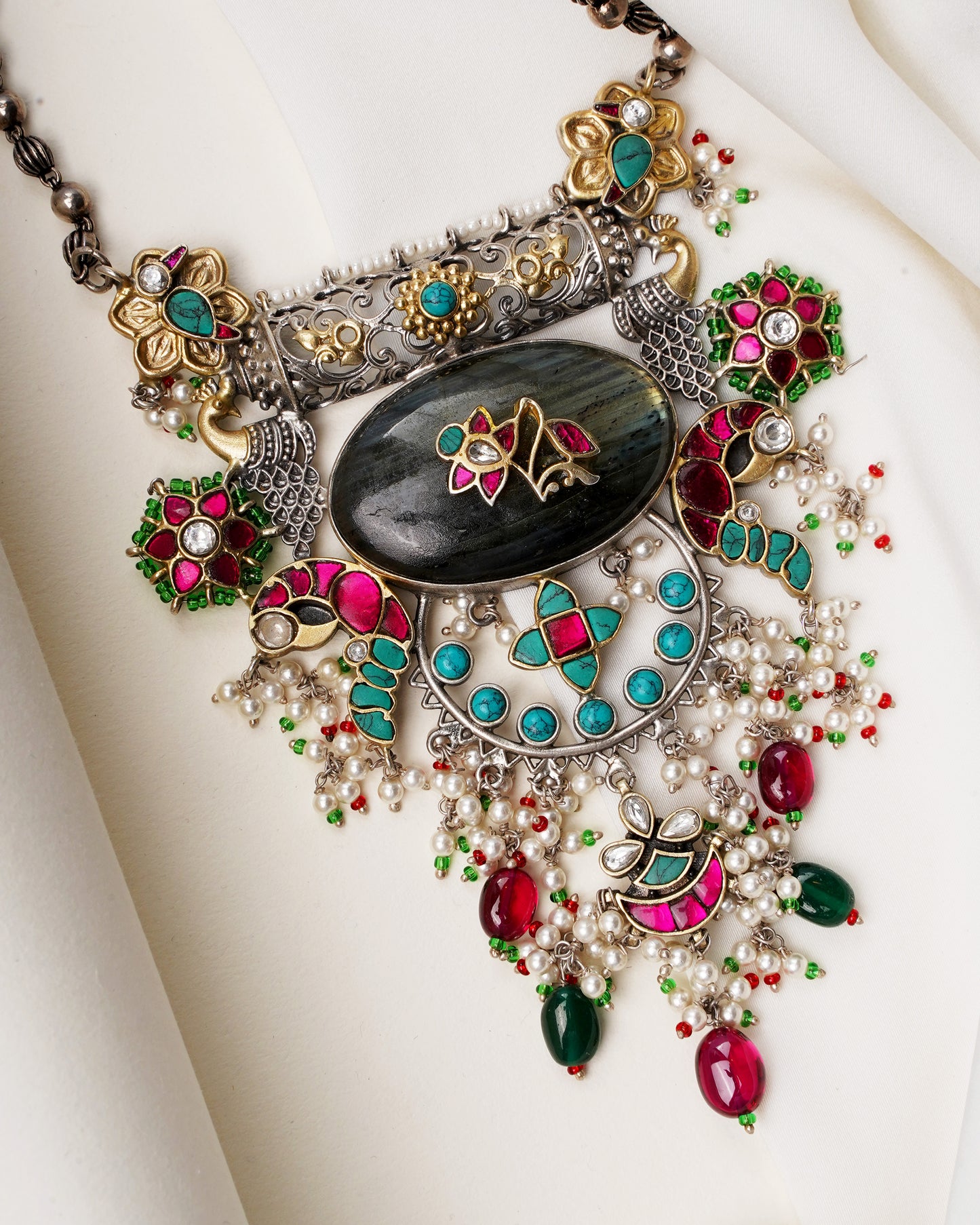 925 Silver Necklace| Anokhi Silver Floral Necklace
