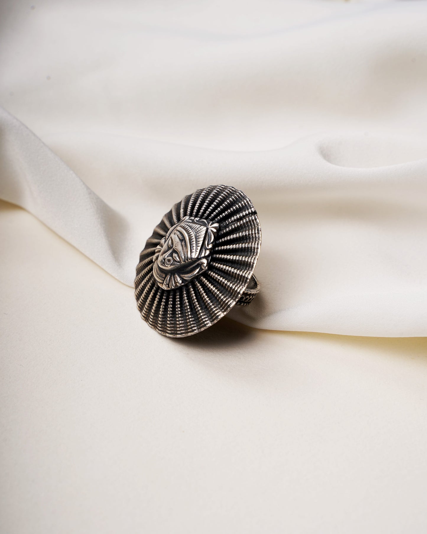 925 Sterling Silver Durga Maa Statement Ring