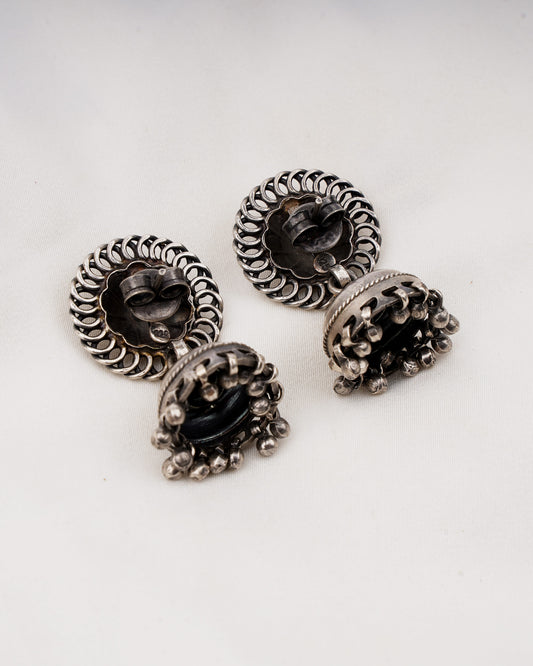 925 Silver Earrings| Silver Sunwheel Jhumka Earrings