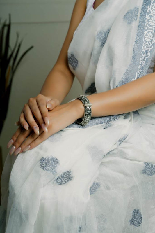 925 Silver Bangles| Tridha Silver Vintage Inspired Openable Kada Bangle