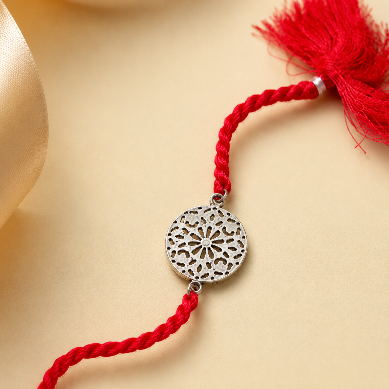 Sacred Phool Mandala Silver Rakhi