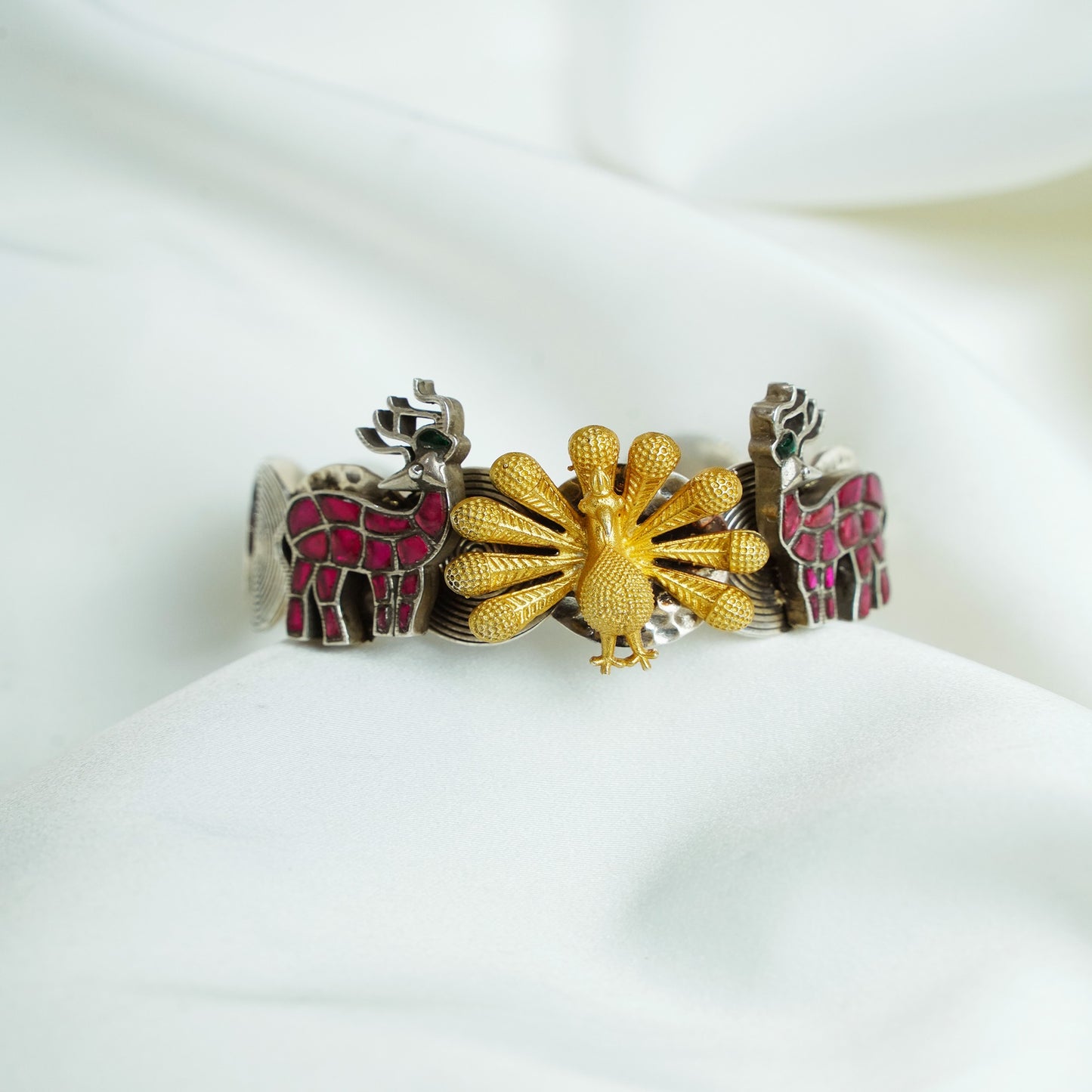 925 Silver Cuff| Anokhi Fusion Silver Openable Cuff