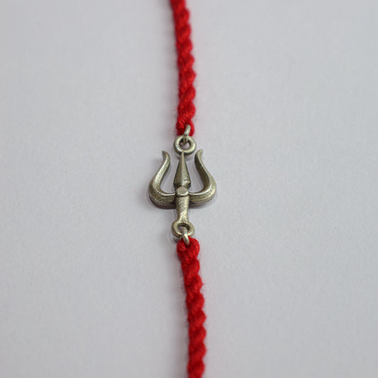 925 Silver Rakhi| Mahadev Silver Trishul Rakhi