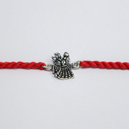 925 Silver Rakhi| Silver Divine Radha Krishna Rakhi