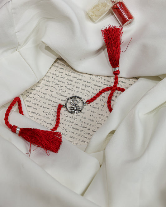 925 Silver Rakhi| Shivaay Trinetra Silver Rakhi