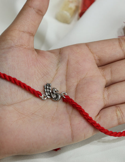 925 Silver Rakhi| Royal Peacock Silver Rakhi