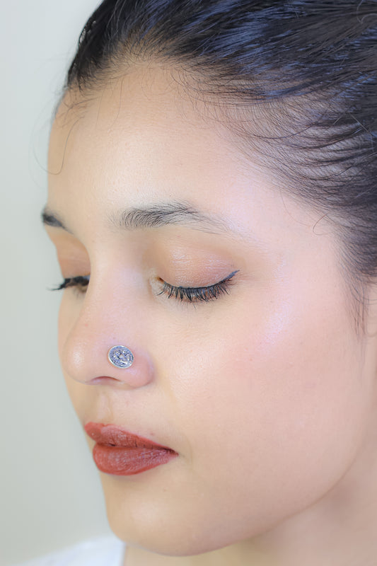 925 Silver Nosepin| Nazakat Laxmi Maa Silver Nosepin( Wire)