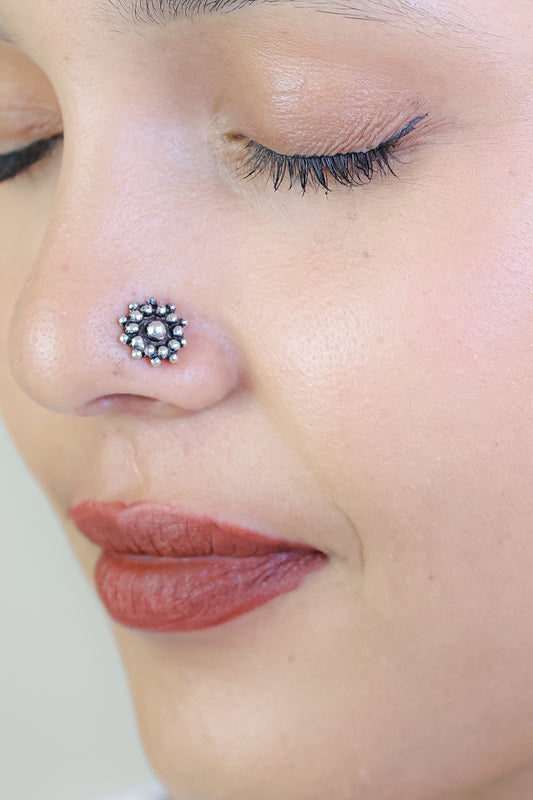 925 Silver Nosepin| Nazakat Phool Silver Nosepin( Wire)