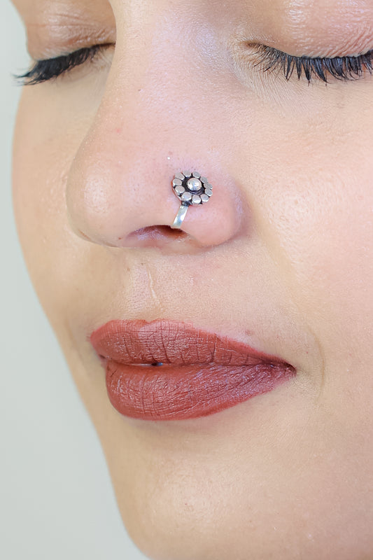 925 Silver Nosepin| Nazakat Little Phool ( Clip-on)
