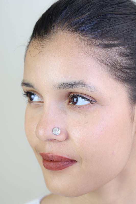 925 Silver Nosepin| Nazakat Maa Durga Silver Nosepin( Wire)