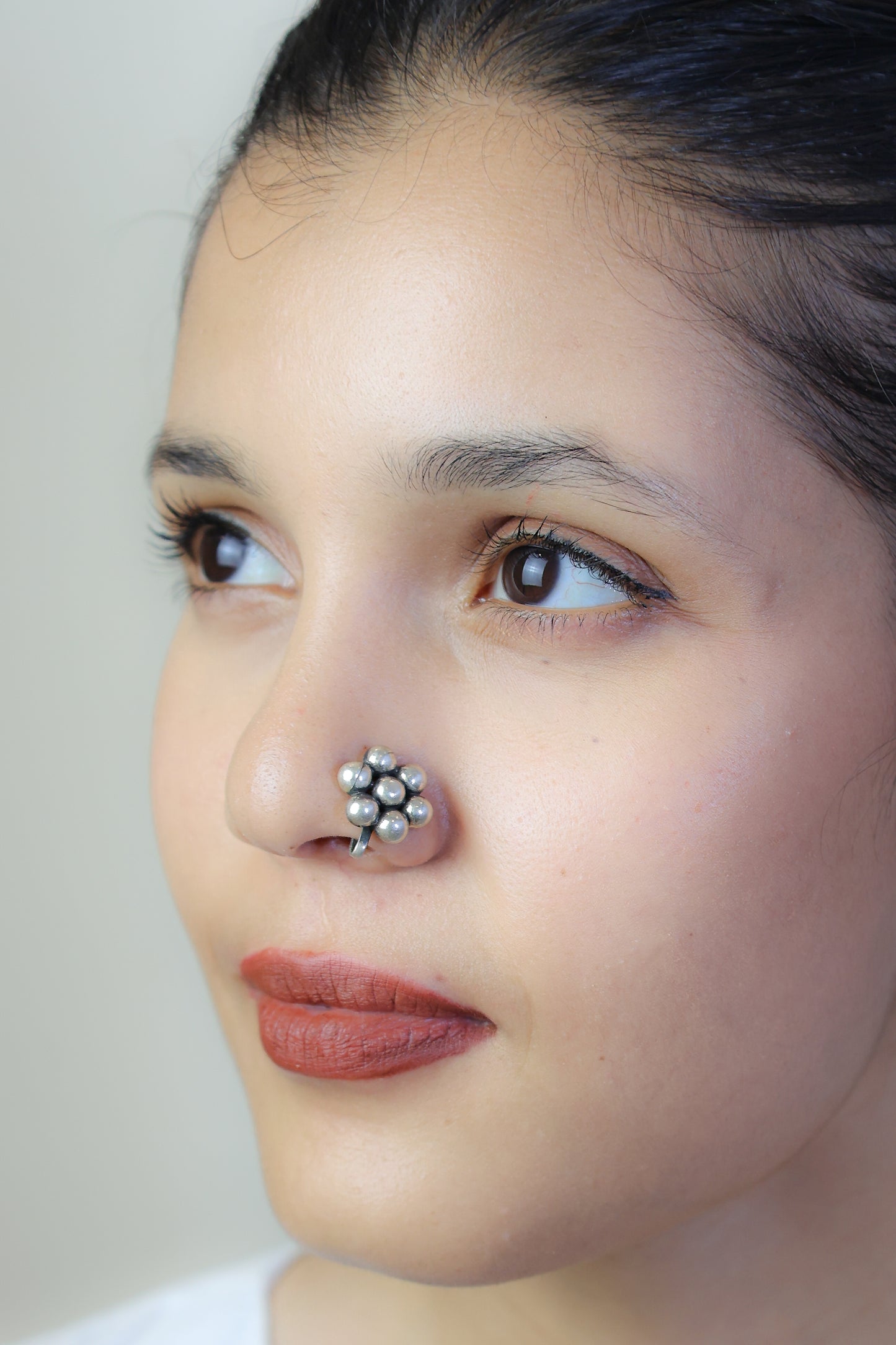 925 Silver Nosepin| Silver Daisy Flower Nosepin( Clip-on)