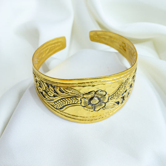 925 Silver Bangles| Noor Chittai Gold Polished Silver Adjustable Cuff