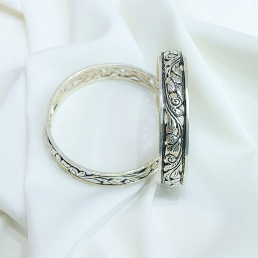 925 Silver Bangles| Noor Chittai Silver Sleek Bangle(Single Piece)
