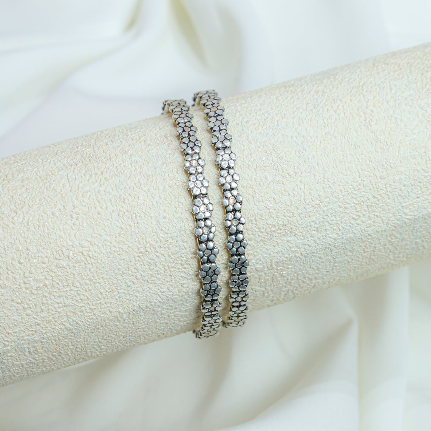 925 Silver Bangles| Moh Daisy Flower Silver Bangle ( Single Piece)
