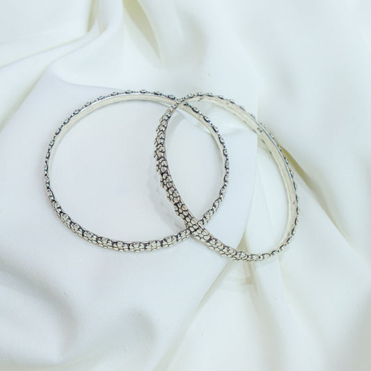 925 Silver Bangles| Moh Daisy Flower Silver Bangle ( Single Piece)