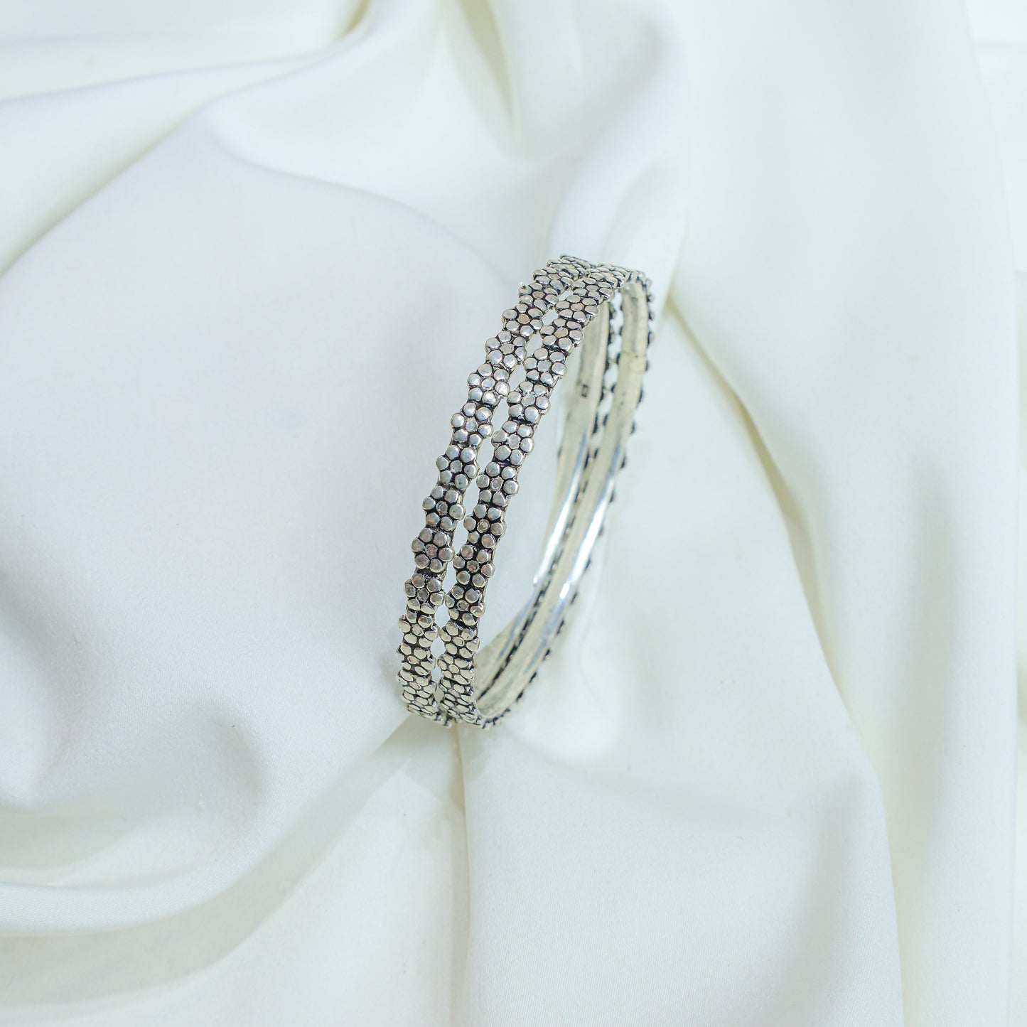 925 Silver Bangles| Moh Daisy Flower Silver Bangle ( Single Piece)