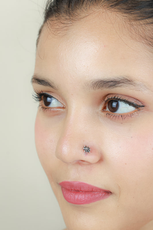 925 Silver Nosepin| Nazakat Sunflower Silver Nosepin