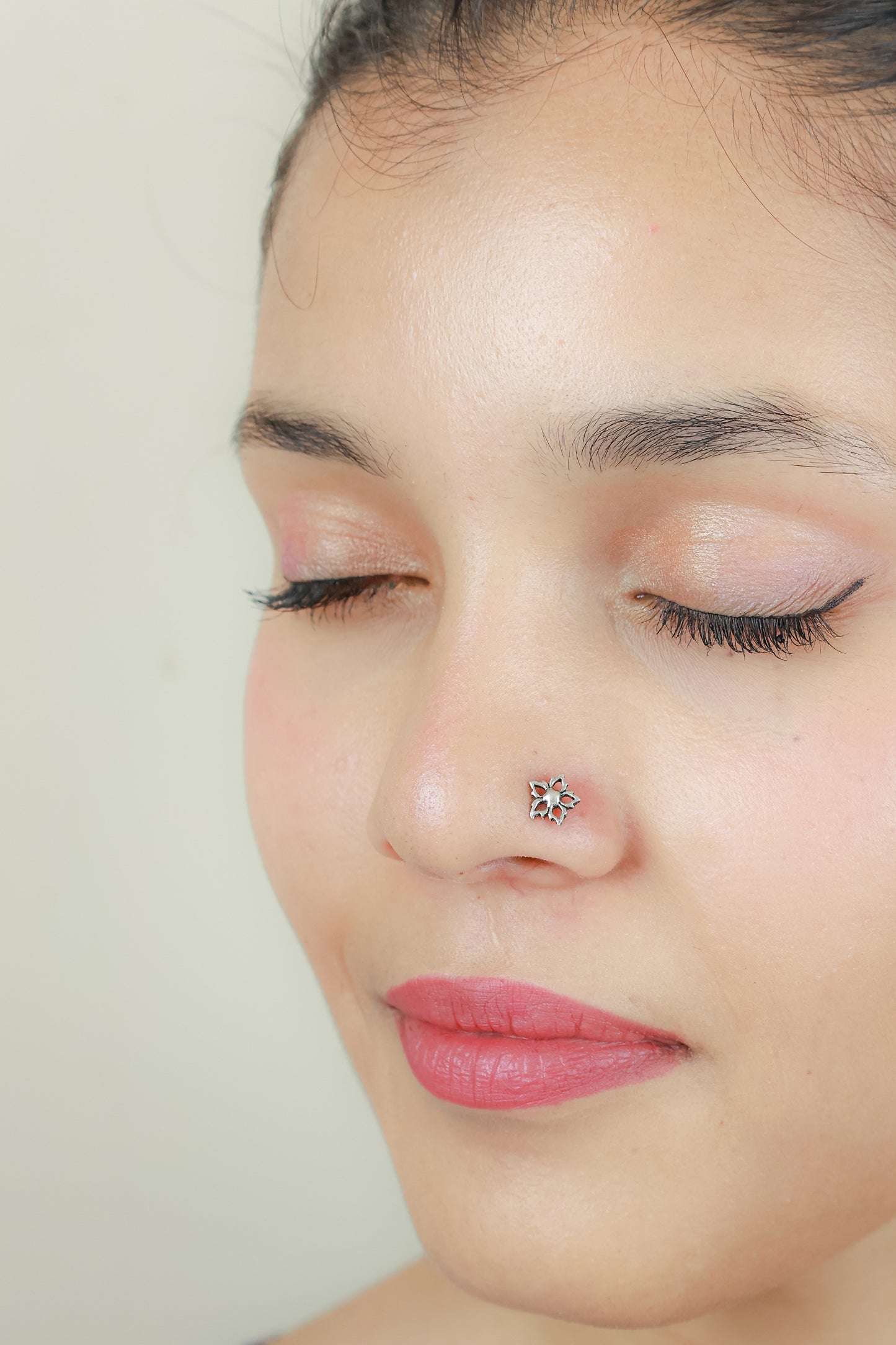 925 Silver Nosepin| Nazakat Floral Silver Nosepin