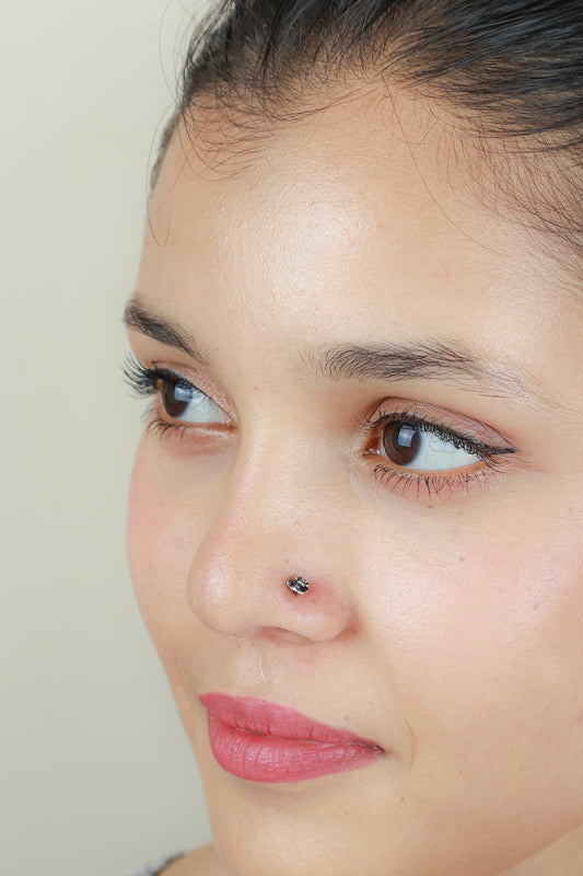 925 Silver Nosepin| Nazakat Tribal Rose Silver Nosepin