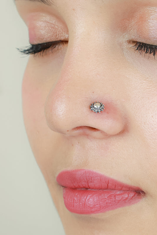 925 Silver Nosepin| Nazakat Sun Silver Nosepin