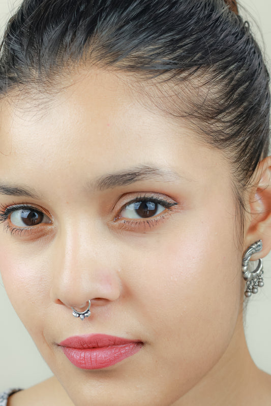 925 Silver Septum Ring| Nazakat Tribal Silver Septum Ring