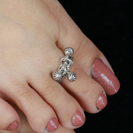 Noor Challa Ghungroo Silver Toe-Rings ( Pair)