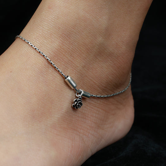 925 Silver Anklet| Nazakat Gulab Silver Anklet