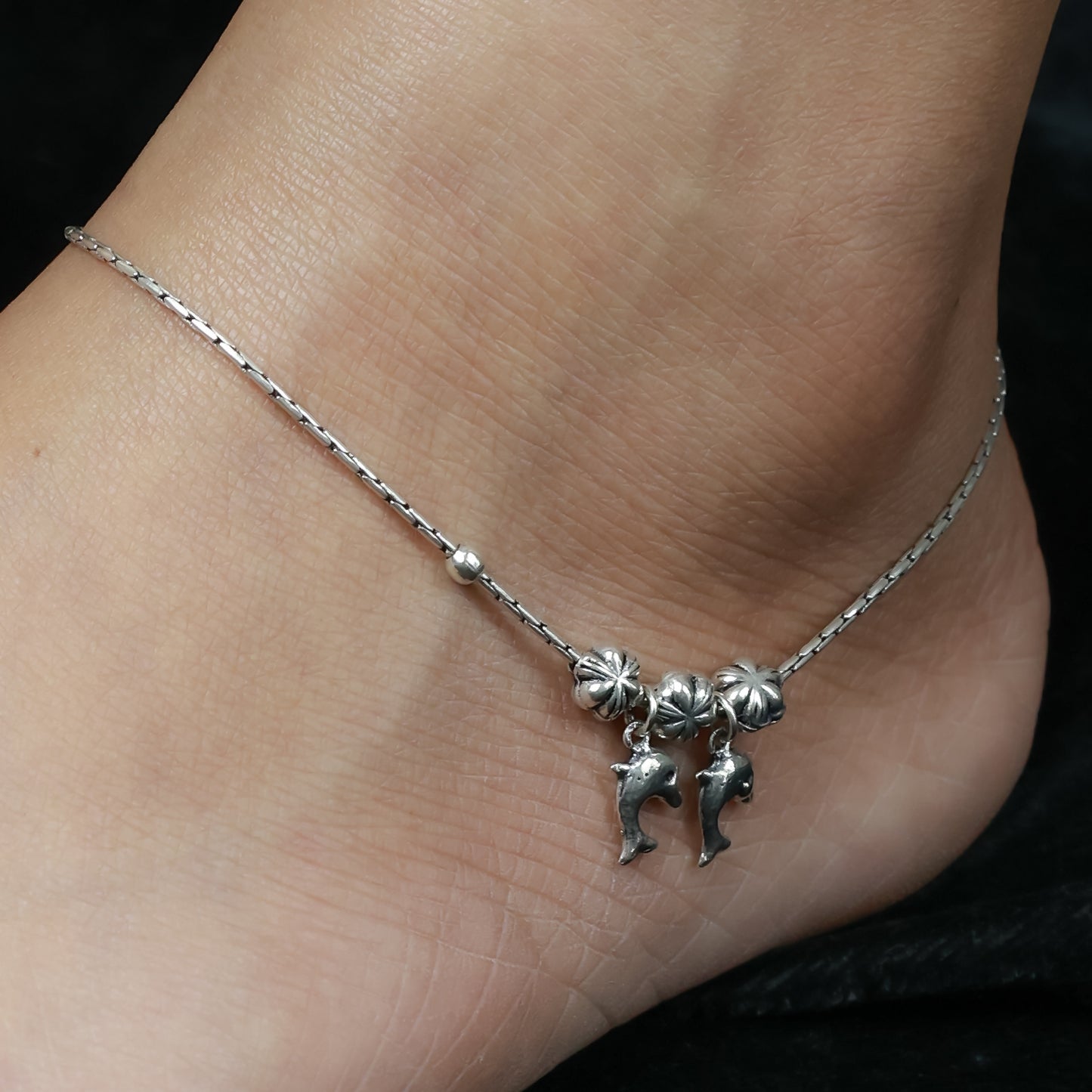 925 Silver Anklet| Nazakat Dolphin Silver Anklet