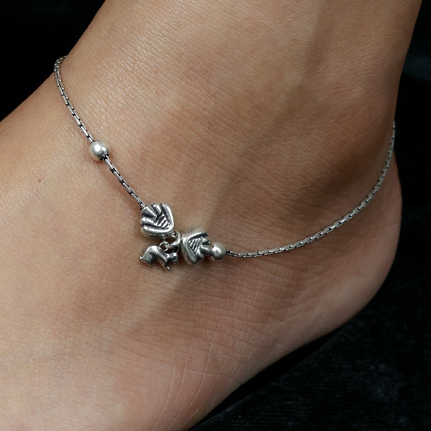 925 Silver Anklet| Nazakat Bunny Silver Anklet