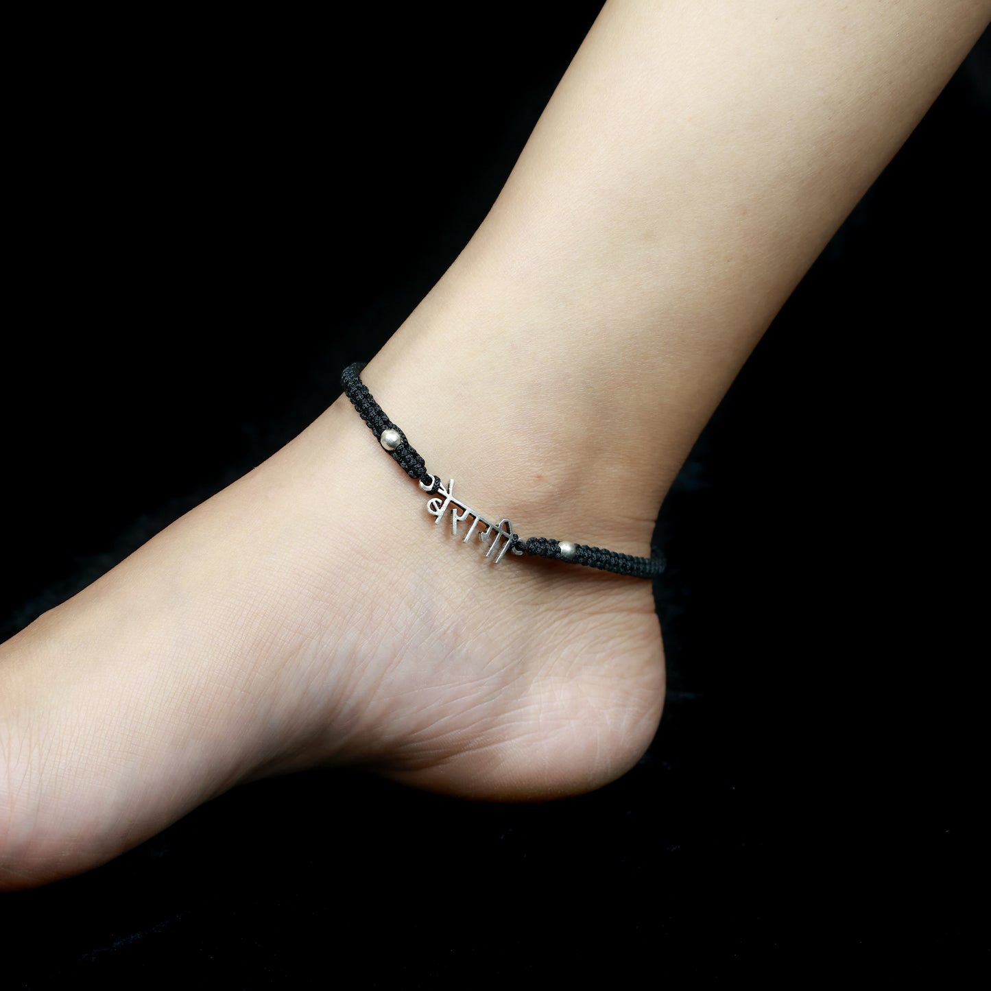 925 Silver Anklet| Nazakat Bairagee Silver Nazarbattu Anklet