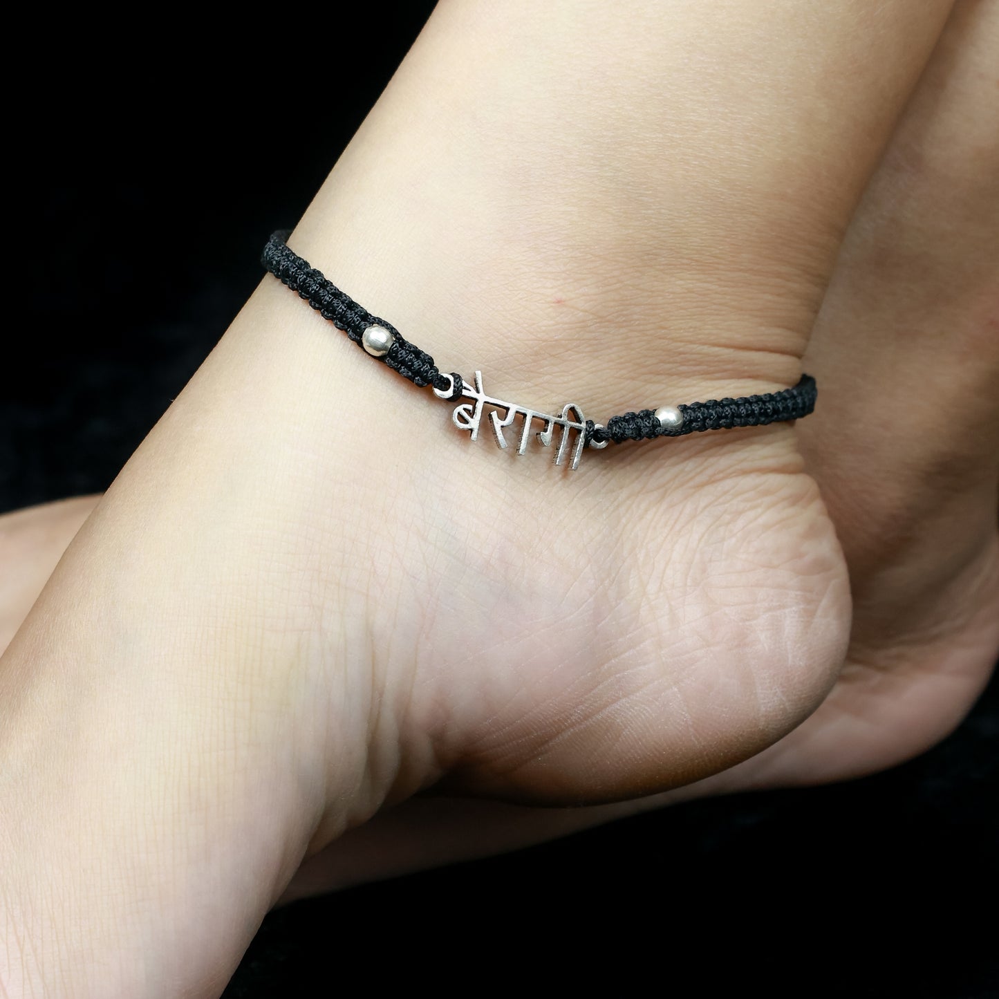 925 Silver Anklet| Nazakat Bairagee Silver Nazarbattu Anklet