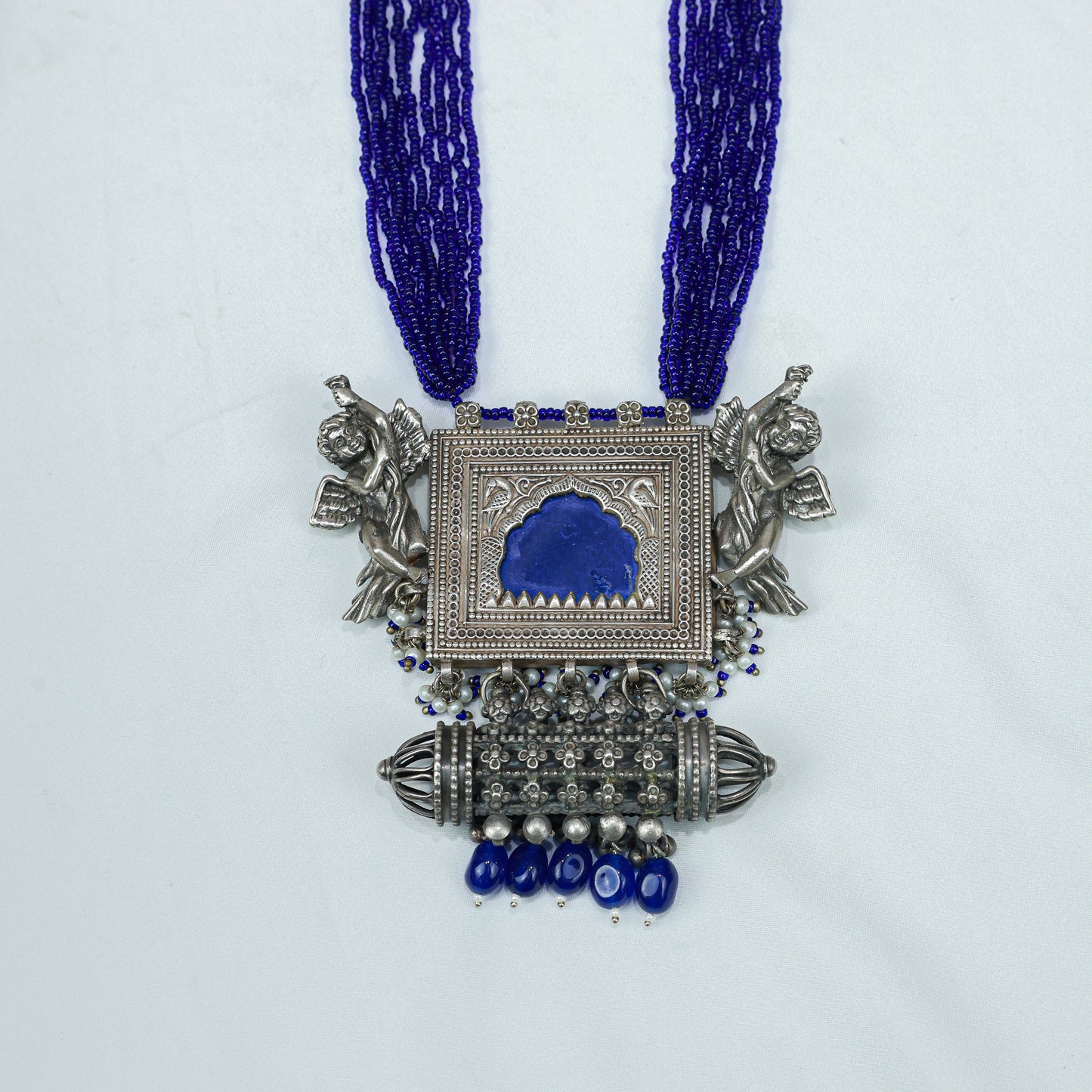 925 Silver Necklace| Anokhi Jharoka Inspired Silver Fusion Necklace