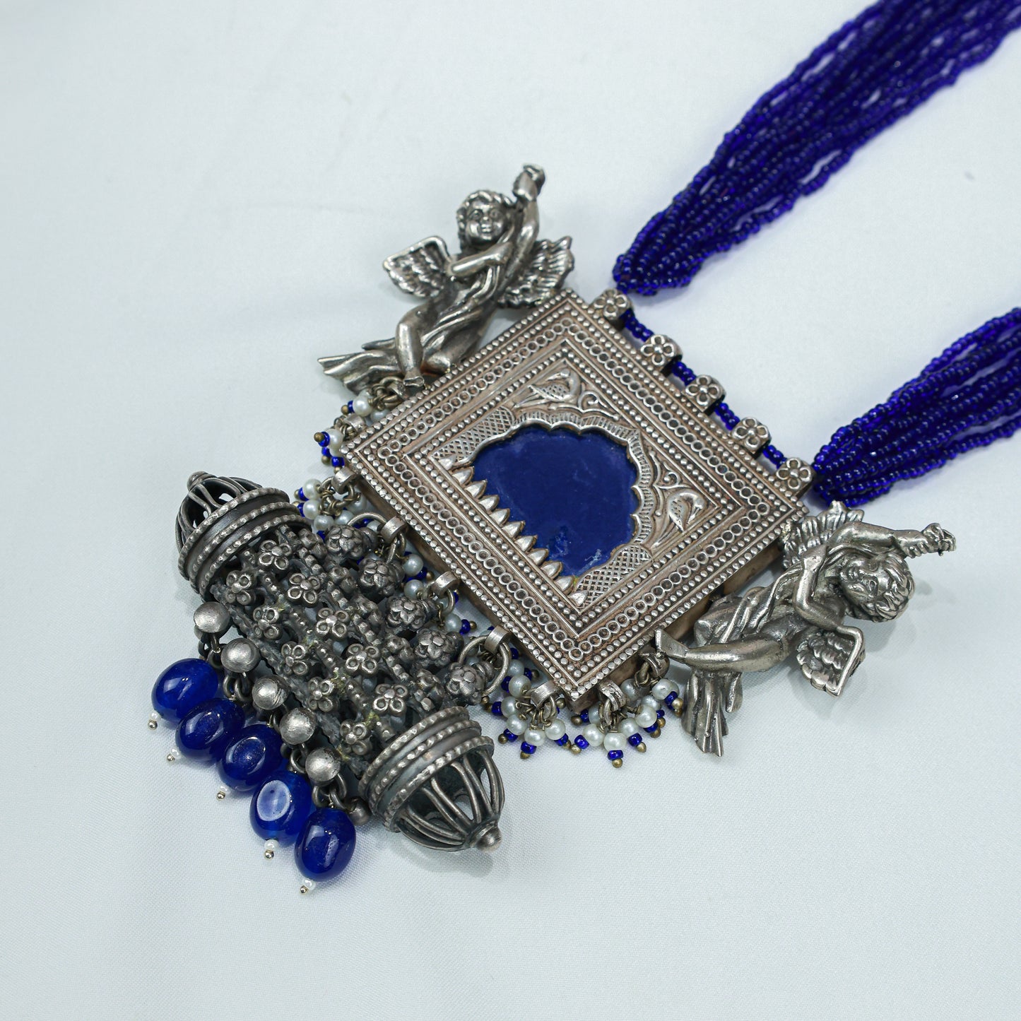 925 Silver Necklace| Anokhi Jharoka Inspired Silver Fusion Necklace