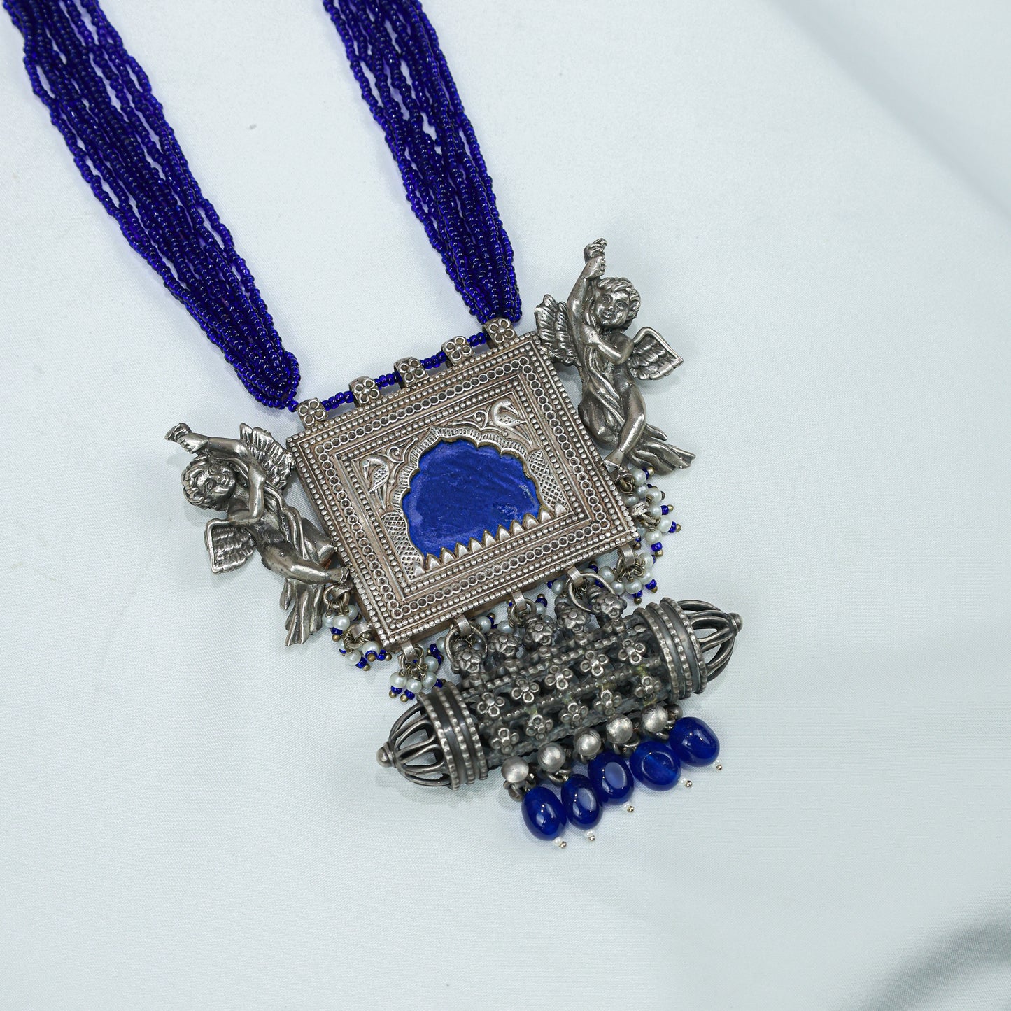 925 Silver Necklace| Anokhi Jharoka Inspired Silver Fusion Necklace