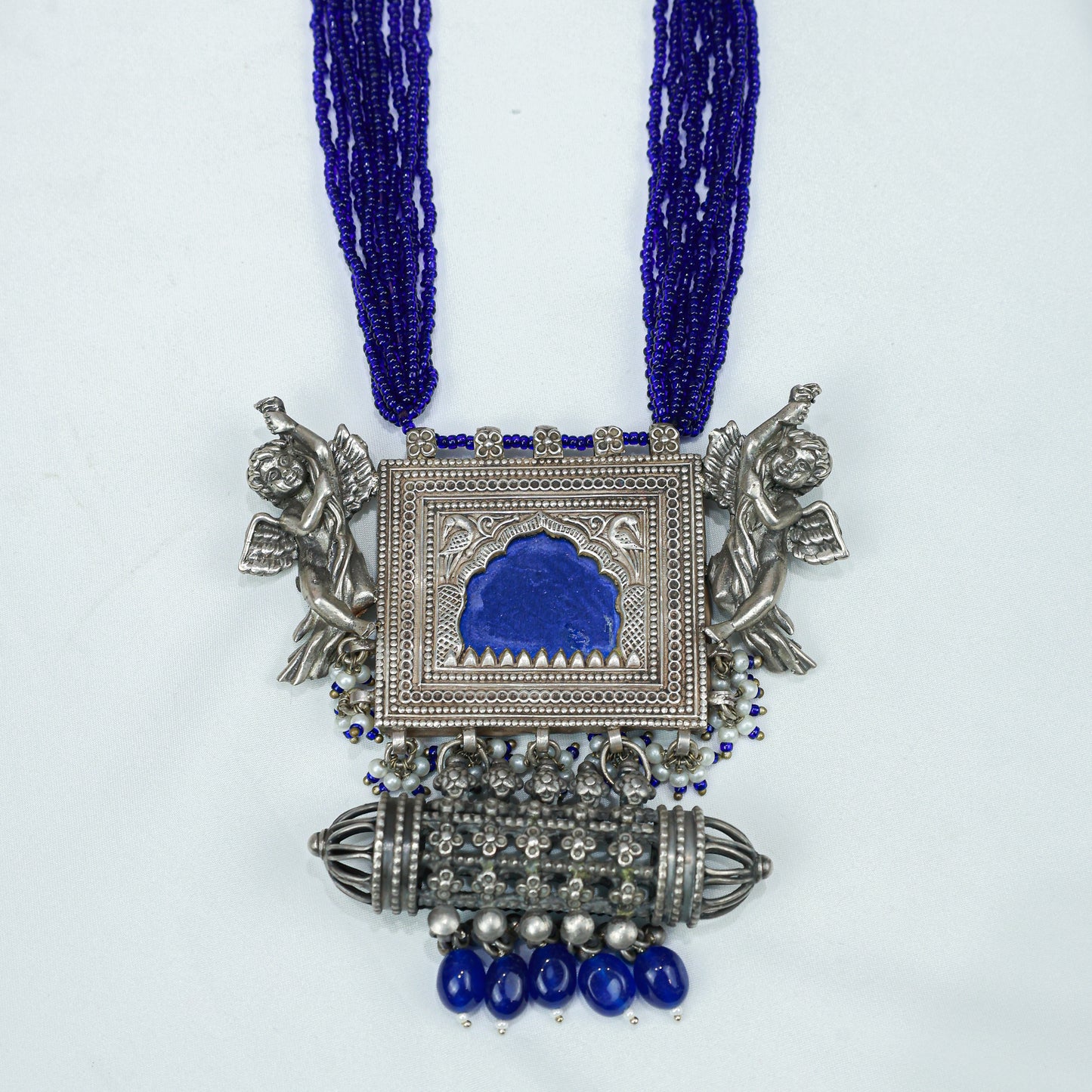 925 Silver Necklace| Anokhi Jharoka Inspired Silver Fusion Necklace