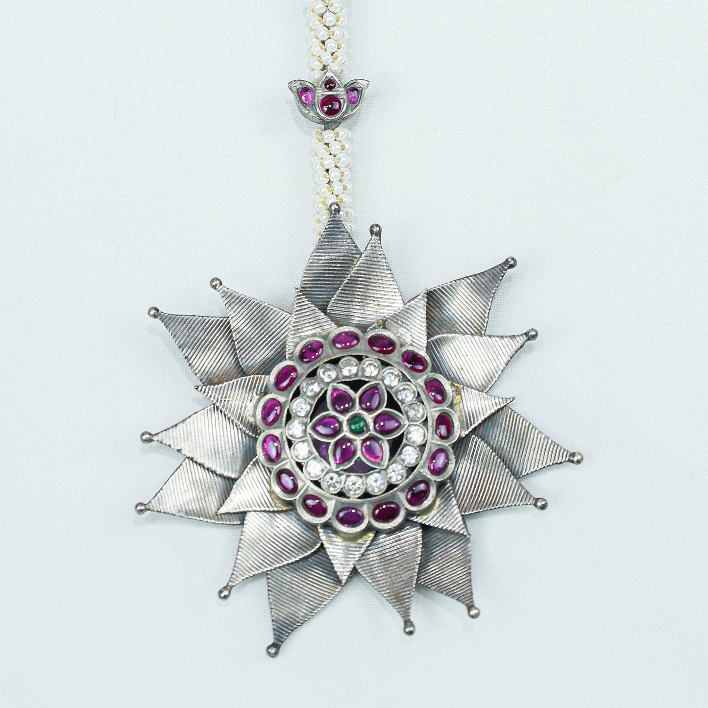 Anokhi Bloom Flower Statement 925 Silver Necklace