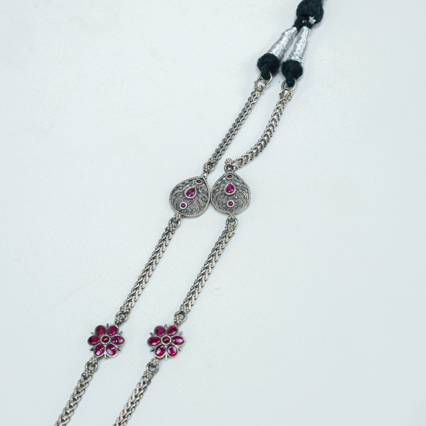 Anokhi Bloom Flower Statement 925 Silver Necklace