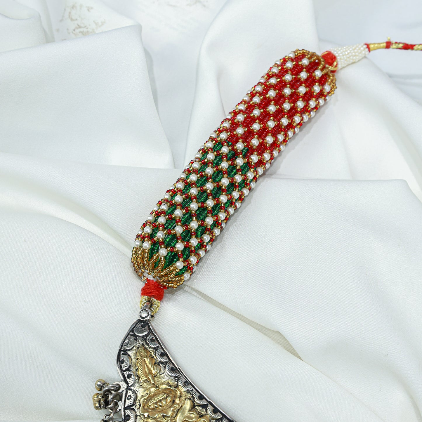 Anokhi Dual Tone Rangoli Rajputi 925 Silver Arad Necklace