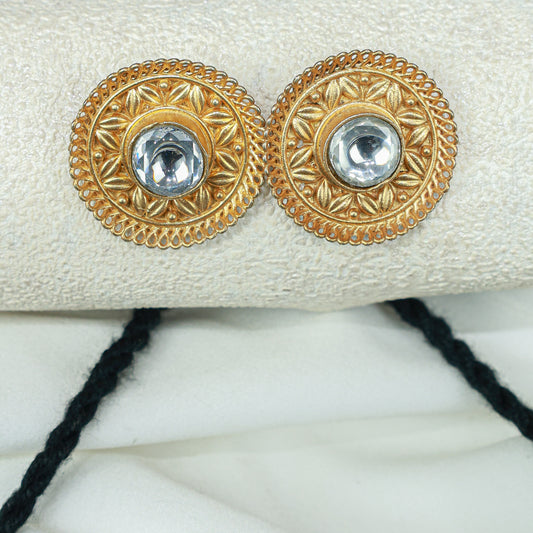 Anokhi Fusion Golden Motif 925 Silver Choker Necklace Set