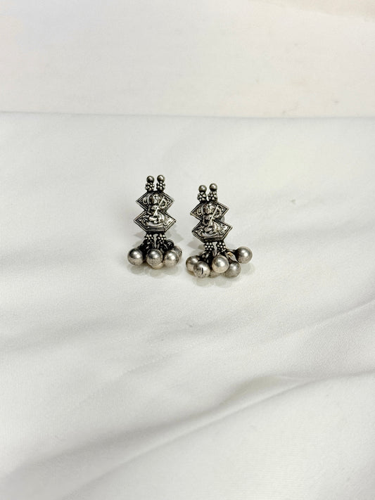 925 Silver Necklace| Saraswati Maa Kohlapuri Peshwa Thusi Necklace Set With Earrings