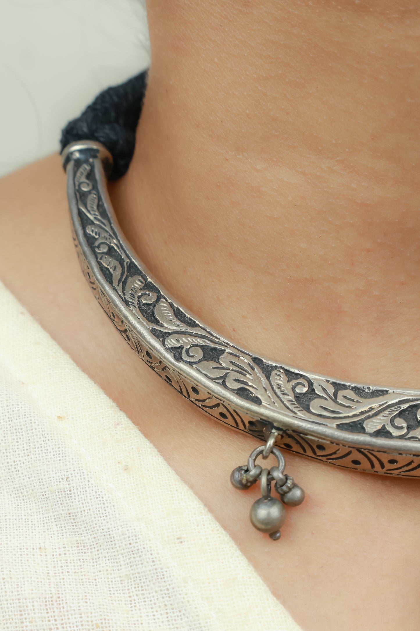Noor Phool Pati 925 Silver Necklace With Tinkling Ghungroo