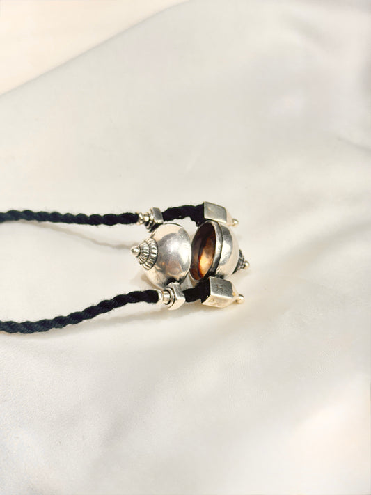 925 Silver Pendant|925 Silver Lingam Pendant With Adjustable Dori