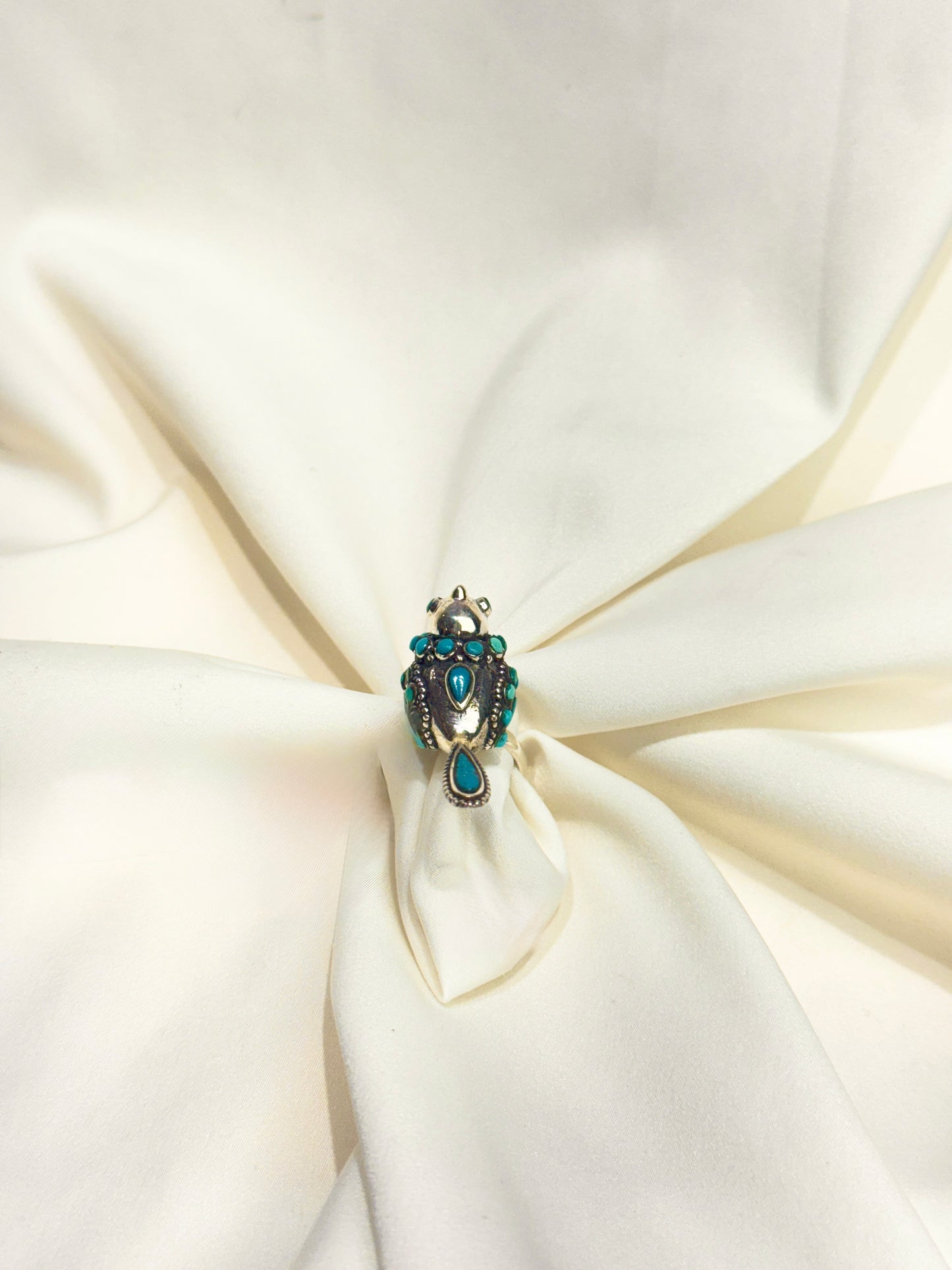925 Silver Ring| Anokhi Tibetan Turquoise Silver Panchi Ring