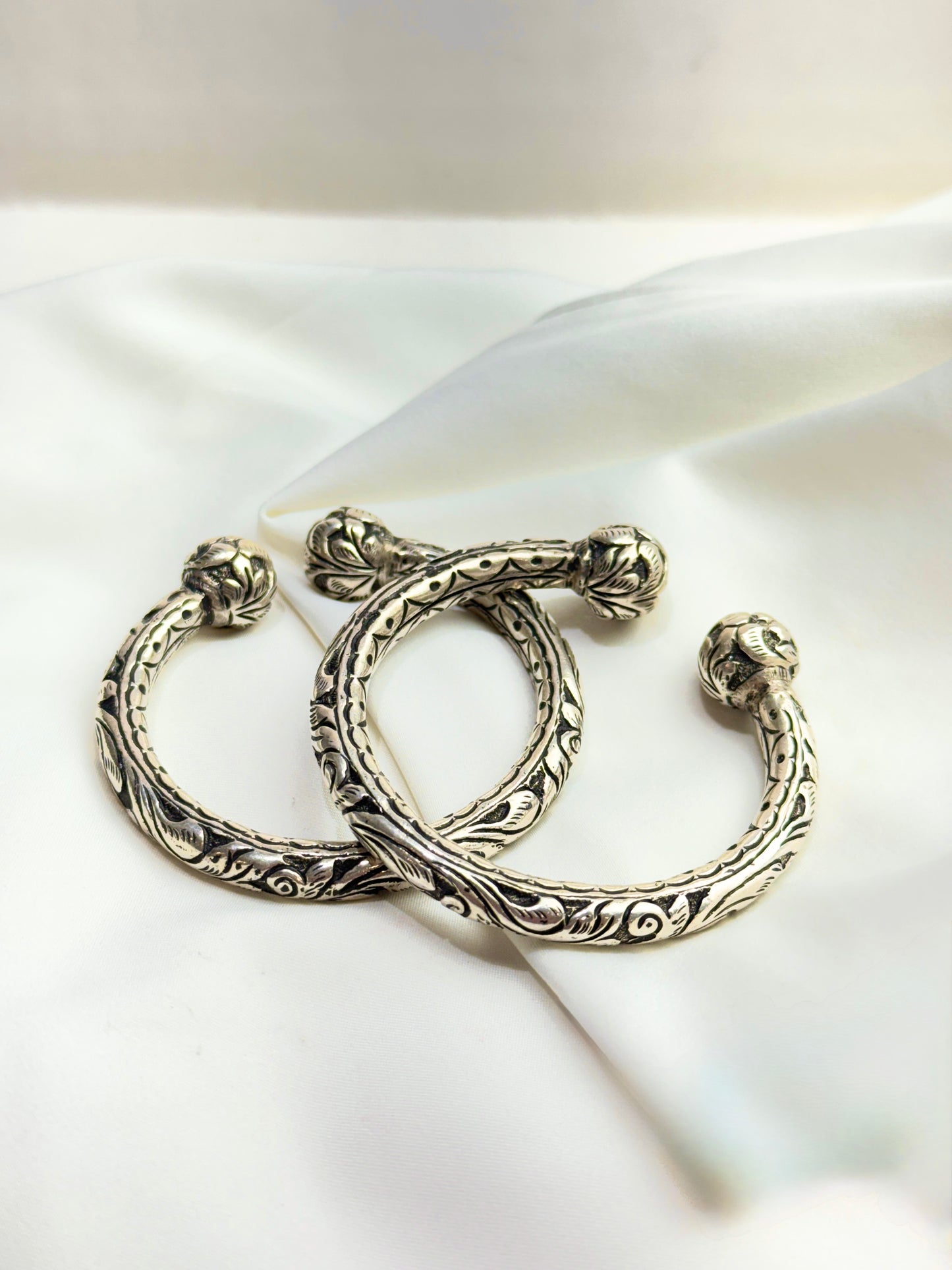 925 Silver Bangles|Noor Chitai Silver Adjustable kada/Bangles