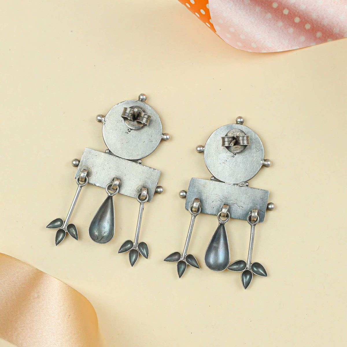Tridha Mandala Bloom Silver Earrings – 92.5 Silver