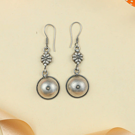 Tridha Chand Phool Silver Earrings – 92.5 Silver