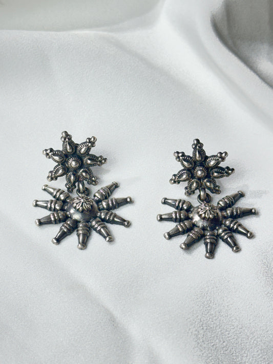 925 Silver Earrings| Silver Tribal Star Design Earrings