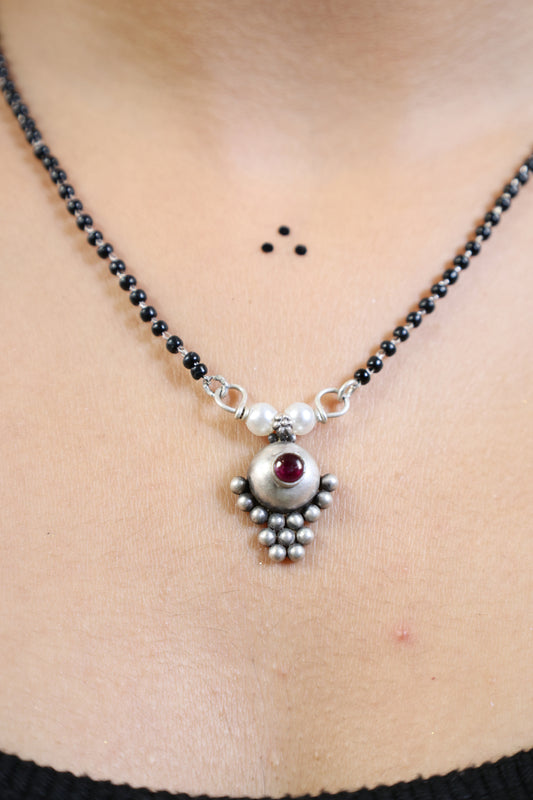Maharastrian Saaj Motif Mangalsutra– 92.5 Silver